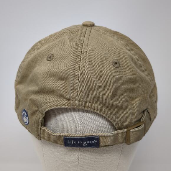 Tulip Grow Slideback Hat Solid Brown One Size Embroidered Life Is Good - Picture 6 of 9